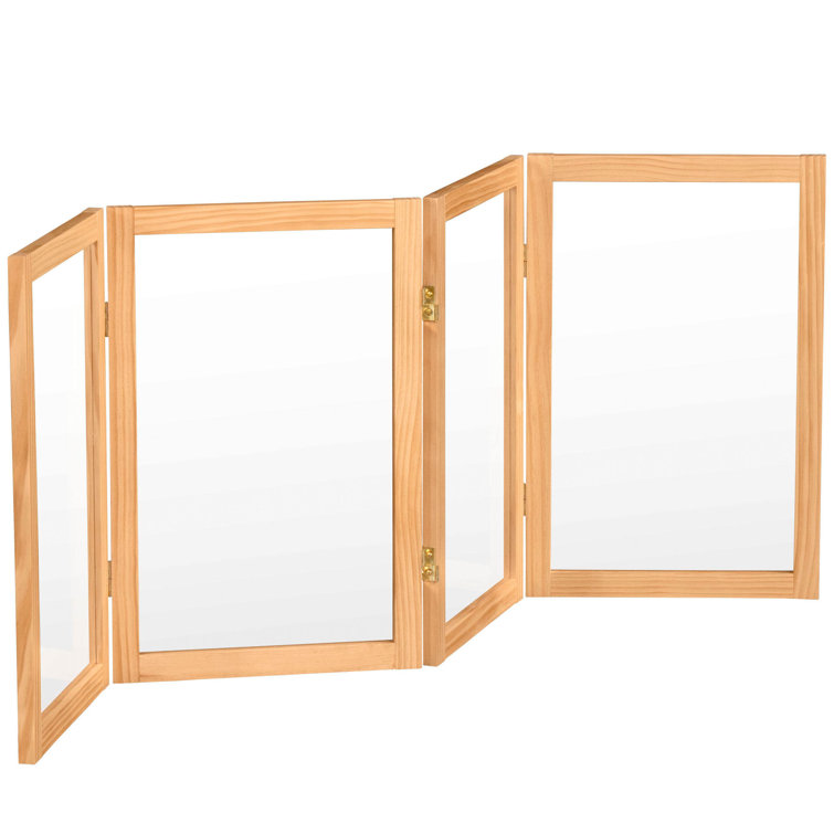 Natural 4-Panel Clear Acrylic Folding Screen