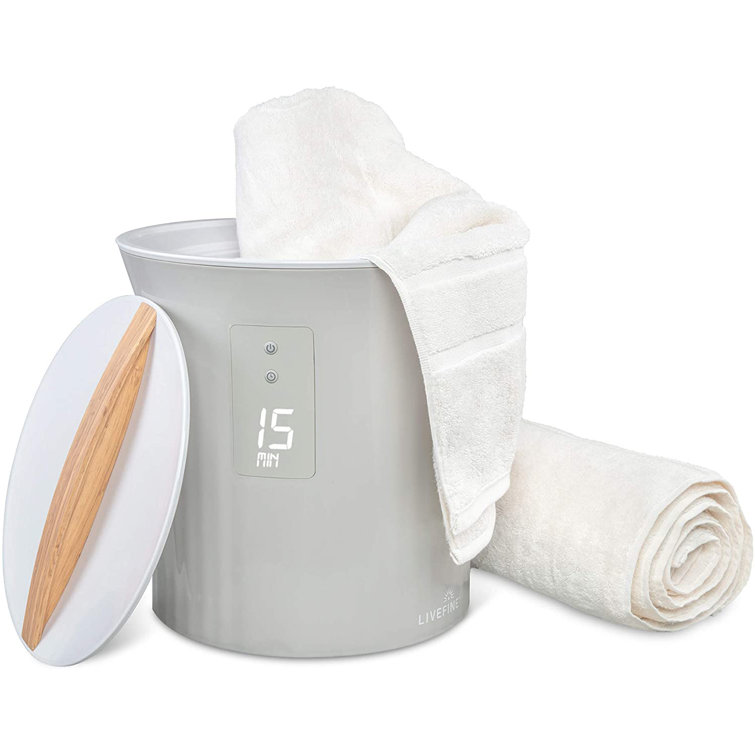 LiveFine Gray Electric Towel Warmer with LCD Display