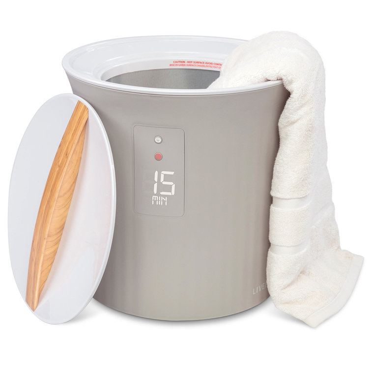 LiveFine Gray Electric Towel Warmer with LCD Display