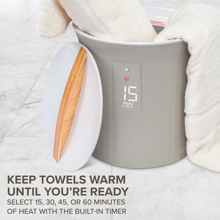 LiveFine Gray Electric Towel Warmer with LCD Display