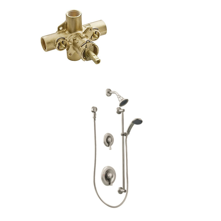 Classic Brushed Nickel Adjustable Multi-Head Shower System