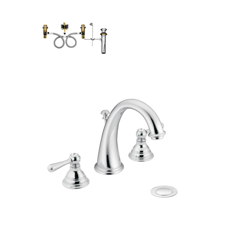 Kingsley Sleek Chrome High-Arc Widespread Bathroom Faucet