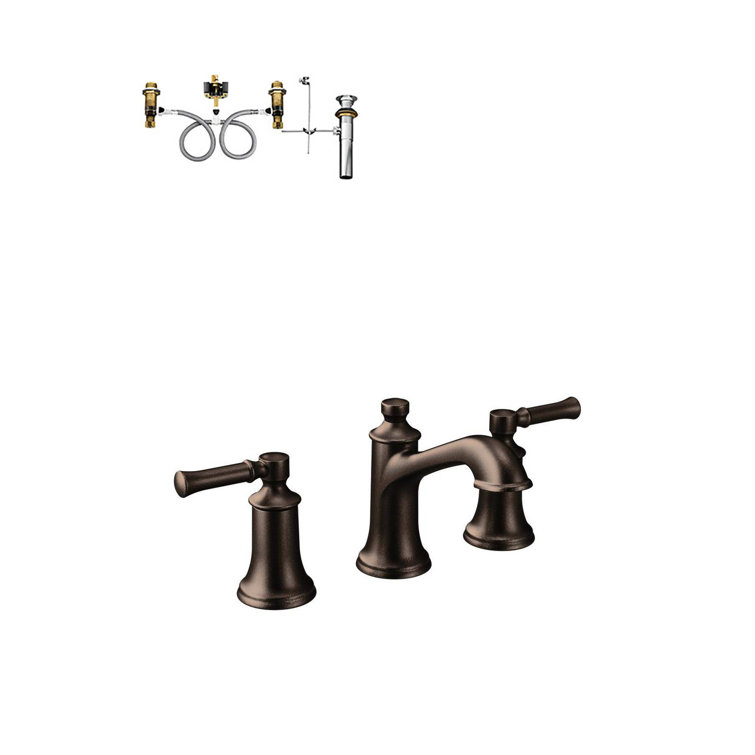 Modern Elegance 16" Black Bronze Widespread Bathroom Faucet