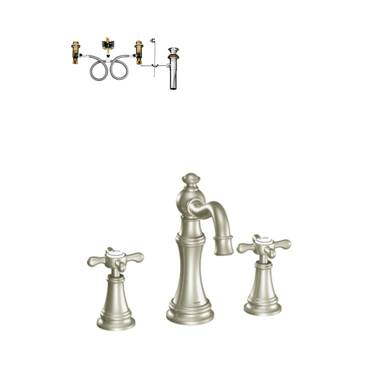 Polished Nickel Widespread Two-Handle Bathroom Faucet