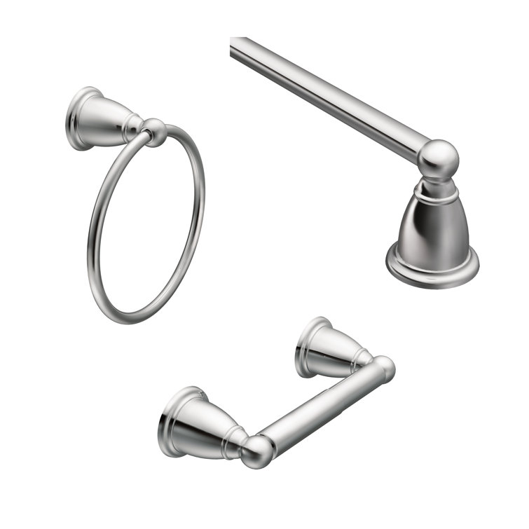 Polished Chrome 3-Piece Bathroom Hardware Set