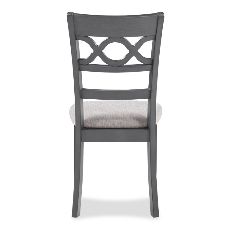 Gray Round Solid Wood Dining Set with Cushioned Chairs