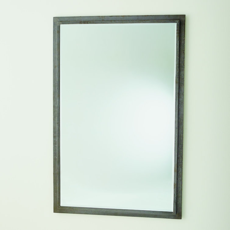 Laforge Natural Iron Finish Rectangular Wood Wall Mirror