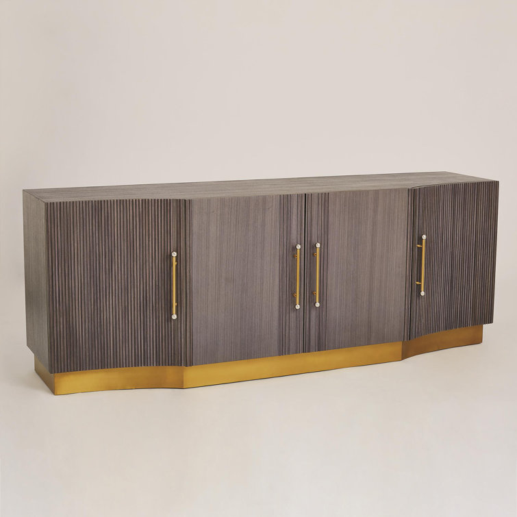 Gray Walnut Traditional Cabinet with Adjustable Shelving