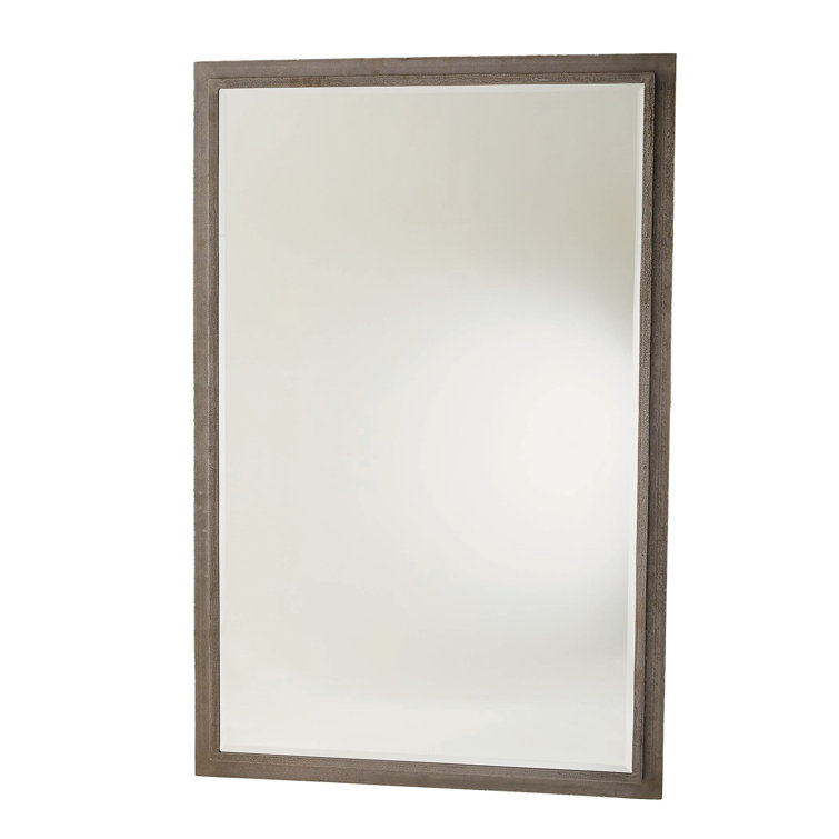 Laforge Natural Iron Finish Rectangular Wood Wall Mirror