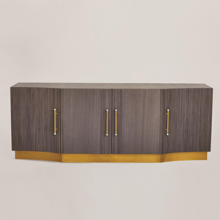 Gray Walnut Traditional Cabinet with Adjustable Shelving