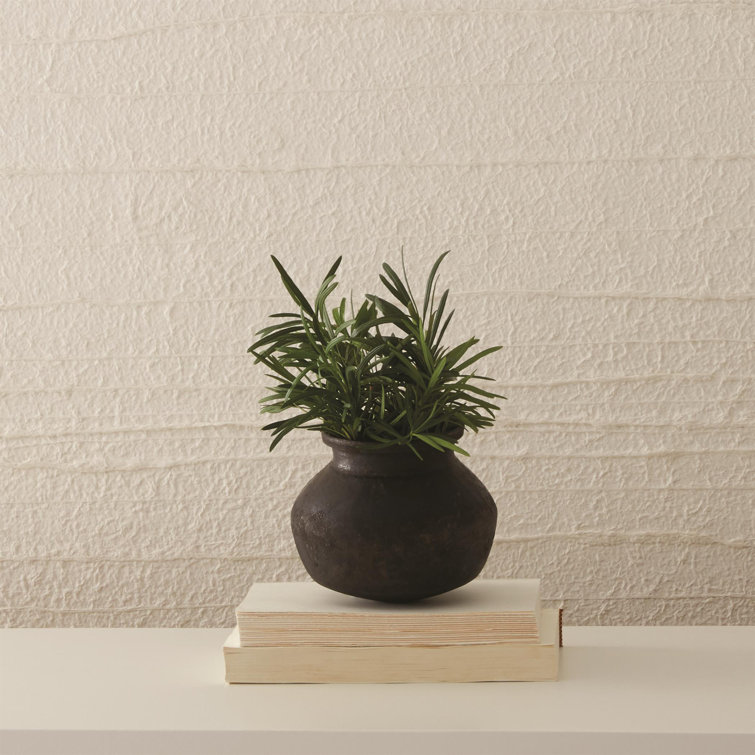 Handcrafted Black Clay Transitional Decorative Pot