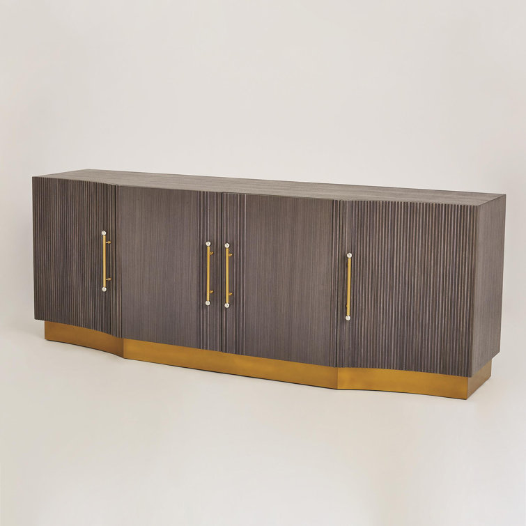 Gray Walnut Traditional Cabinet with Adjustable Shelving