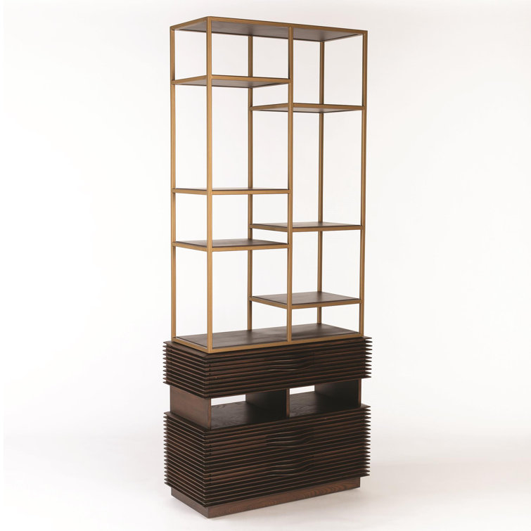 Oslo Etagere Handcrafted Ash Wood and Metal Frame Storage Unit