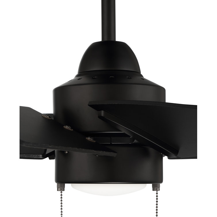 Flat Black 24'' Ceiling Fan with LED Light and 6 Plywood Blades