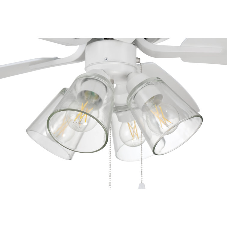 White 52'' Ceiling Fan with LED Light Kit and Reversible Blades