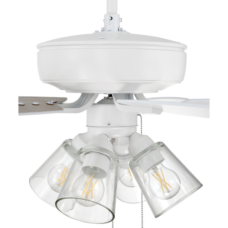White 52'' Ceiling Fan with LED Light Kit and Reversible Blades