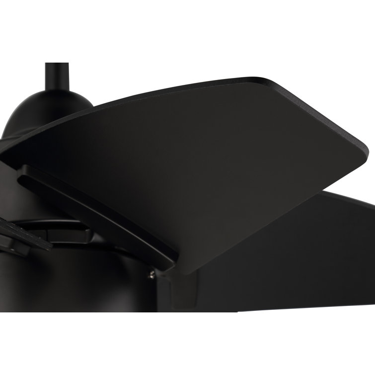 Flat Black 24'' Ceiling Fan with LED Light and 6 Plywood Blades