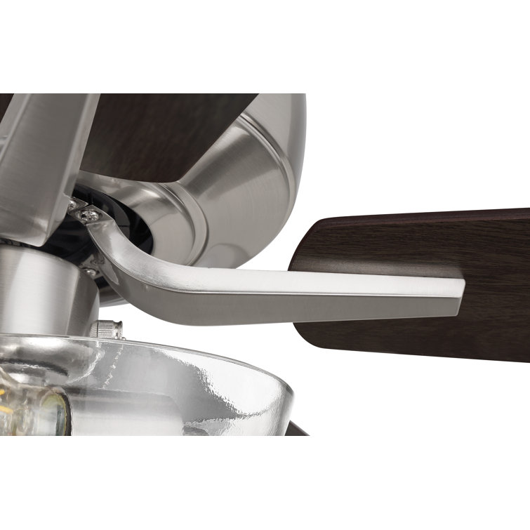 Brushed Nickel 52" Ceiling Fan with Clear Glass Light Kit