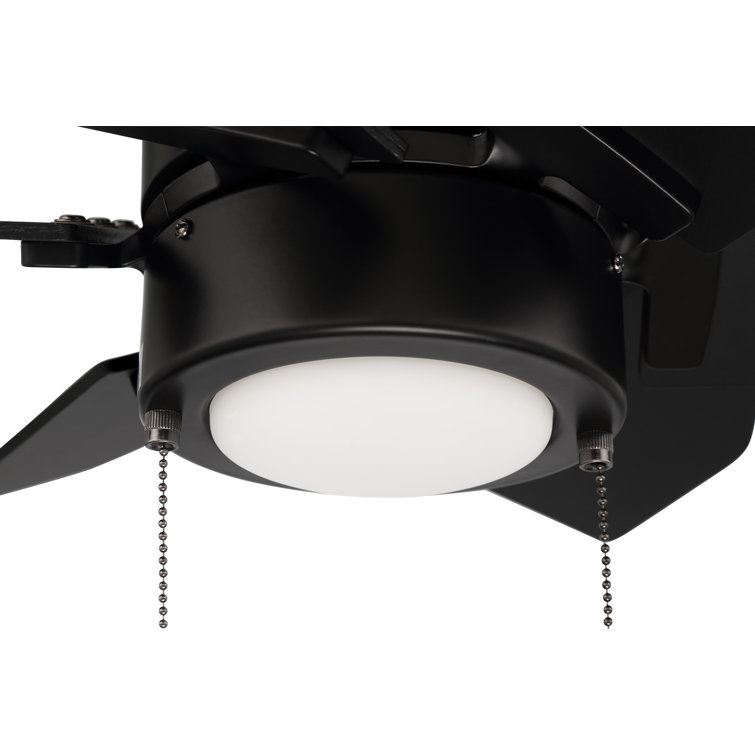 Flat Black 24'' Ceiling Fan with LED Light and 6 Plywood Blades