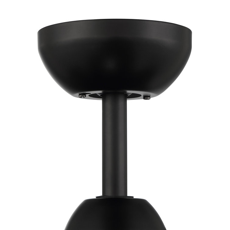 Flat Black 24'' Ceiling Fan with LED Light and 6 Plywood Blades