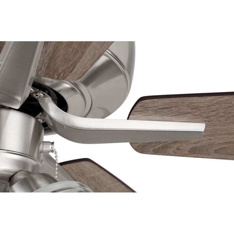 Brushed Nickel 52" Ceiling Fan with LED Lights and Reversible Blades