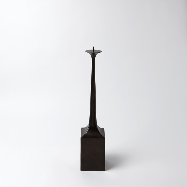Giacometti-Inspired Bronze & Aluminum Tall Candlestick Holder