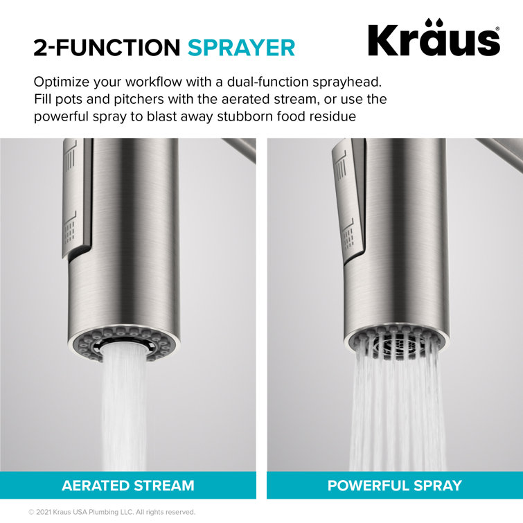 Stainless Steel Commercial Pull-Down Kitchen Faucet with Spray