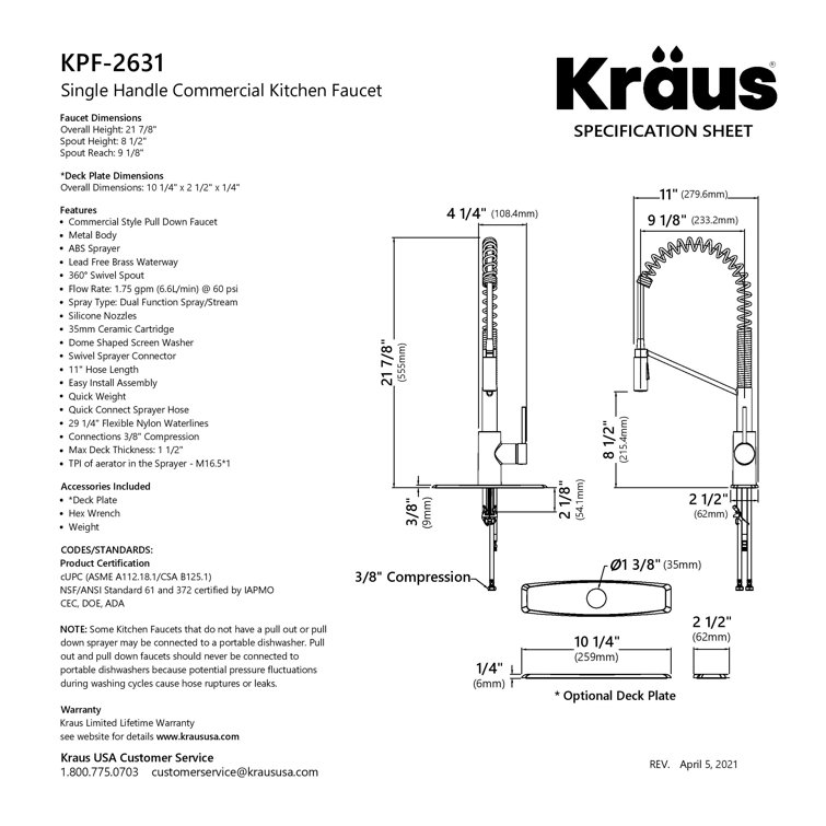 Antique Bronze Commercial Style Pull-Down Kitchen Faucet