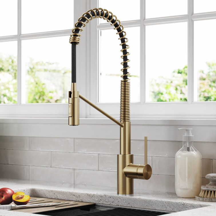 Antique Bronze Commercial Style Pull-Down Kitchen Faucet