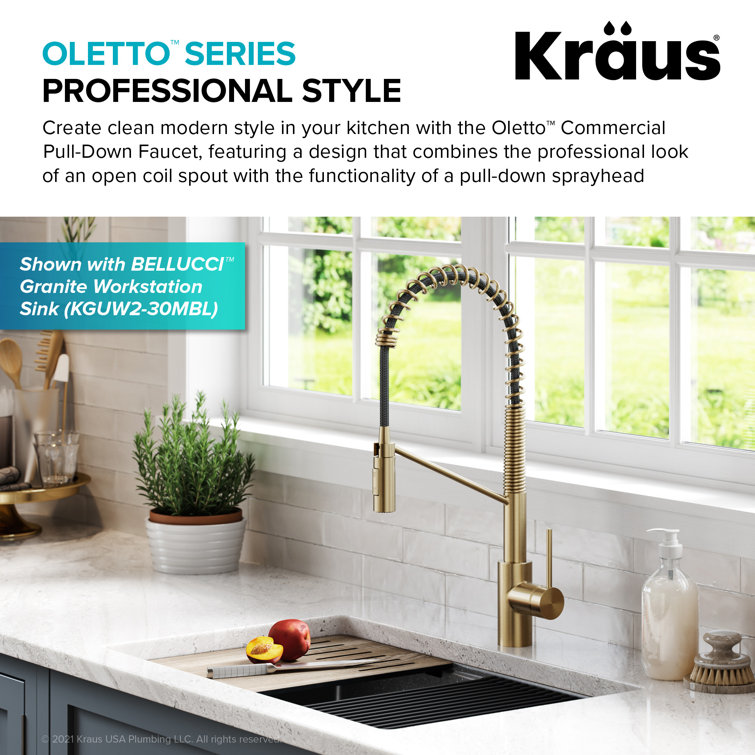Antique Bronze Commercial Style Pull-Down Kitchen Faucet
