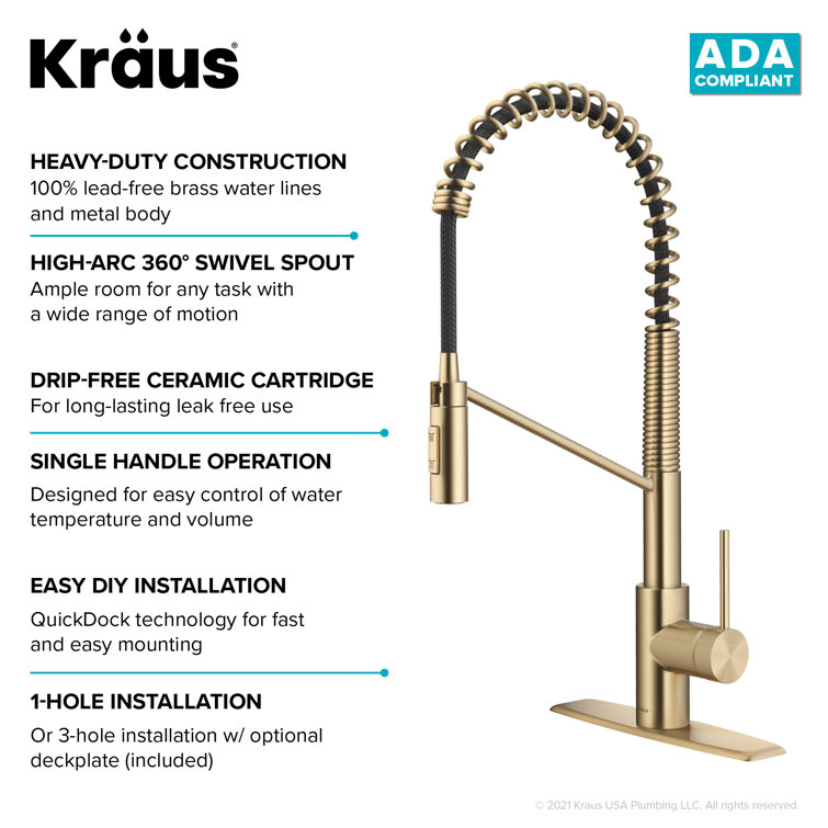 Antique Bronze Commercial Style Pull-Down Kitchen Faucet