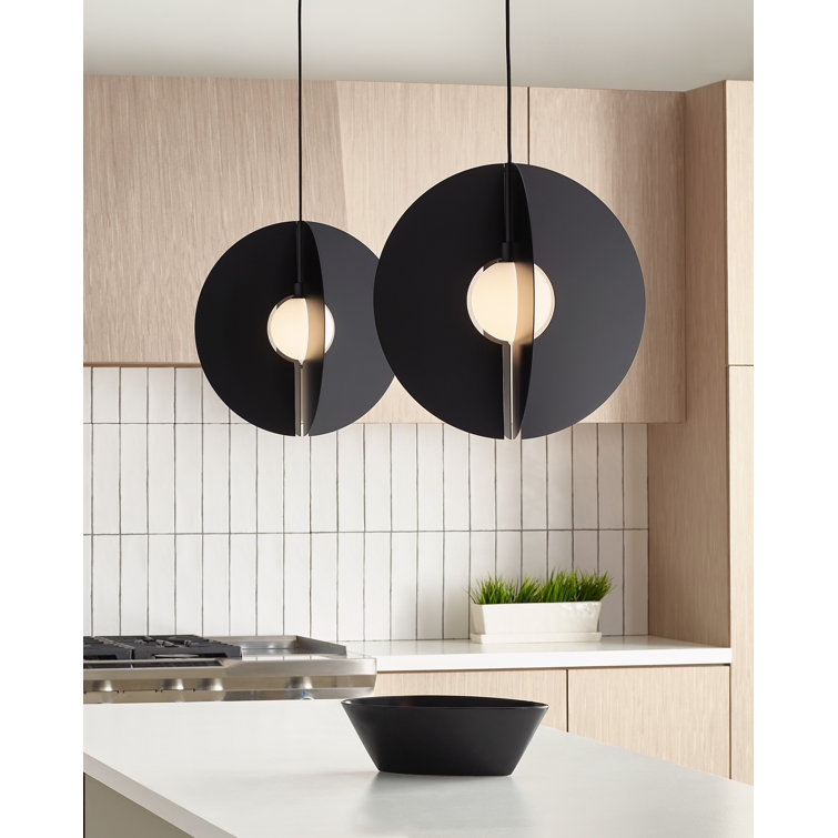 Matte Black Glass LED Indoor/Outdoor Pendant Light