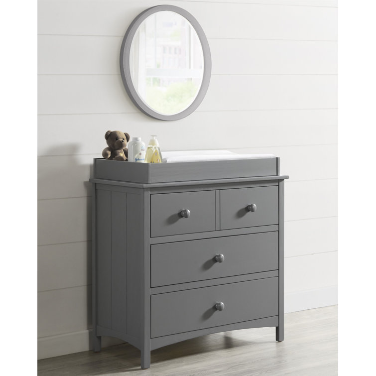 Dove Gray Painted Wood Veneer Baby Changing Topper