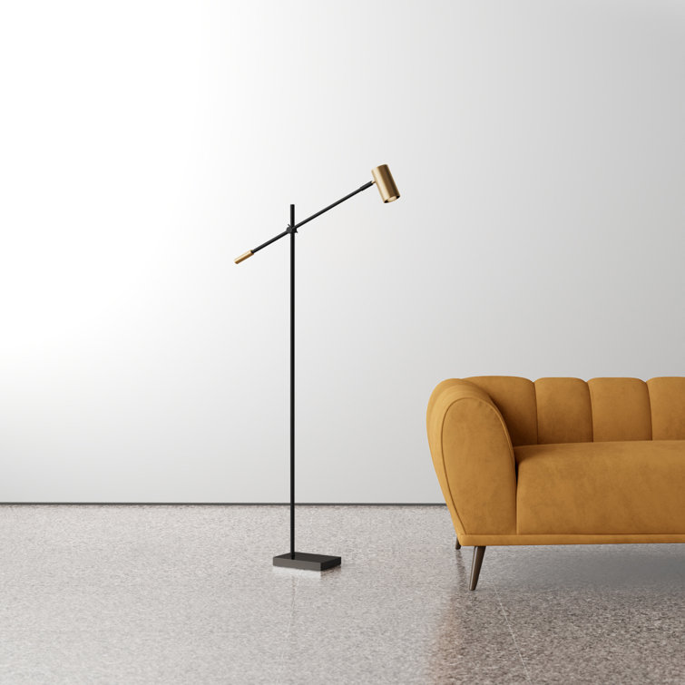 Collette 58'' Adjustable Black & Antique Brass LED Task Floor Lamp