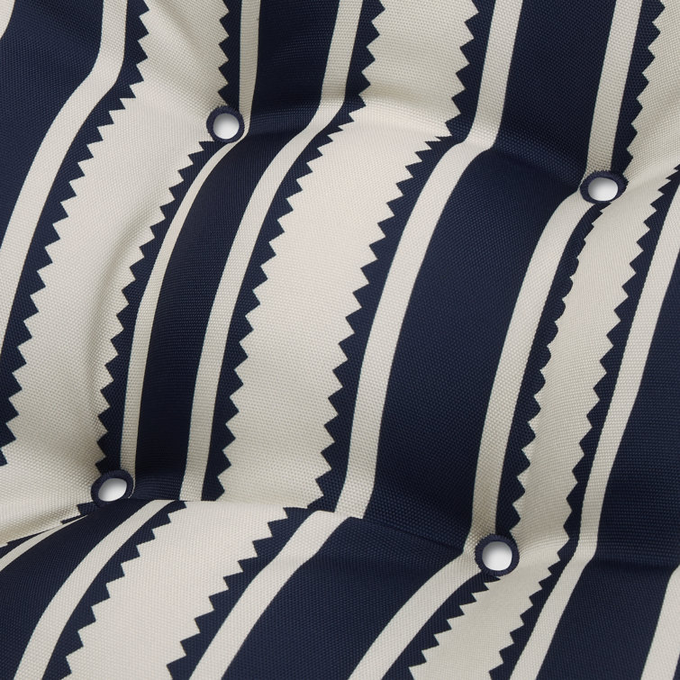 Classic Navy Sedona Stripe 19" Square Patio Seat Cushion