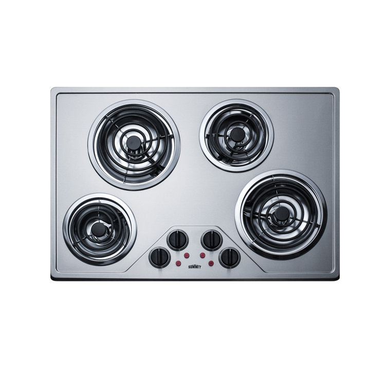Summit 30" Stainless Steel 4-Burner Electric Cooktop