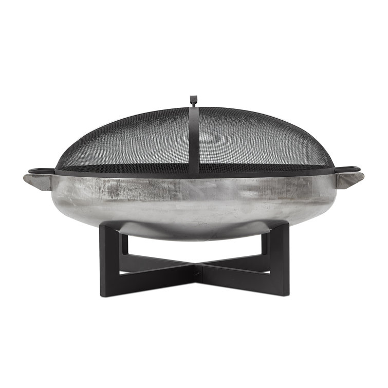 La Porte 34.5" Black and Rust Steel Wood Burning Fire Pit