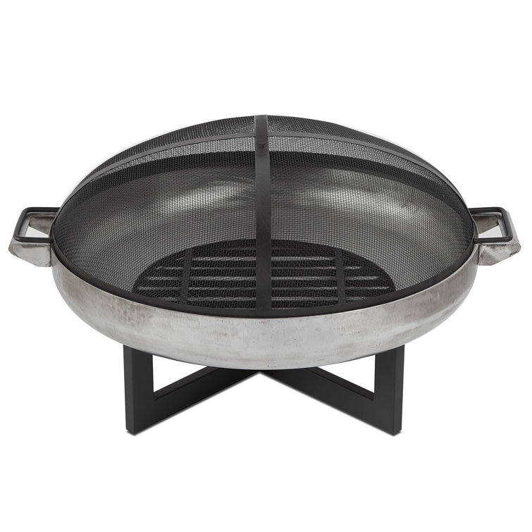La Porte 34.5" Black and Rust Steel Wood Burning Fire Pit