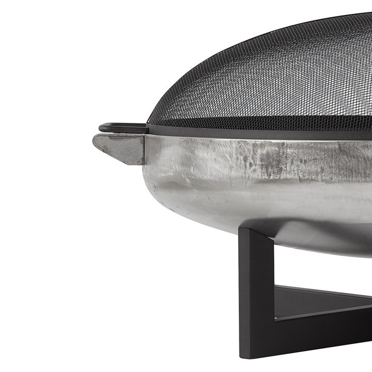 La Porte 34.5" Black and Rust Steel Wood Burning Fire Pit