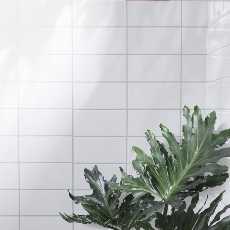 White 12" x 12" PVC Peel and Stick Subway Tile