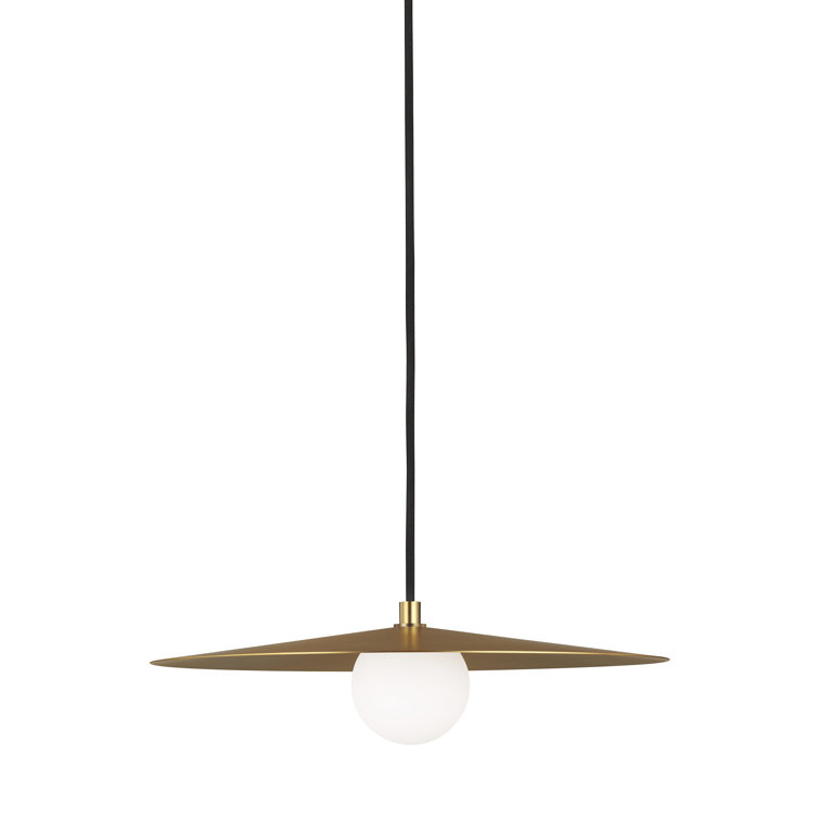 Aged Brass LED Pendant with Glass Globe Shade