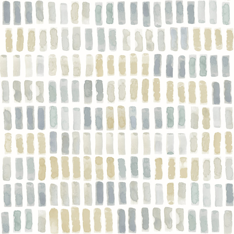 Yellow and Gray Geometric Watercolor Wallpaper Roll