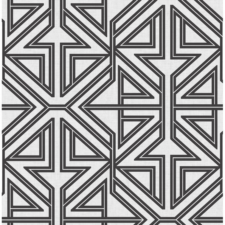 Kachel Black and White Geometric Vinyl Wallpaper