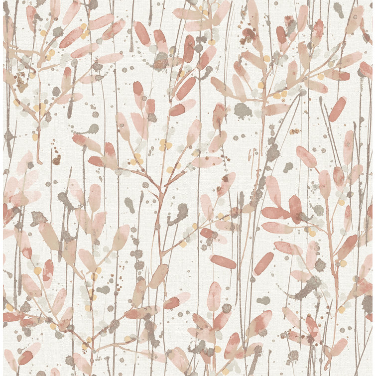 Leandra Coral Floral Non-Woven Washable Wallpaper
