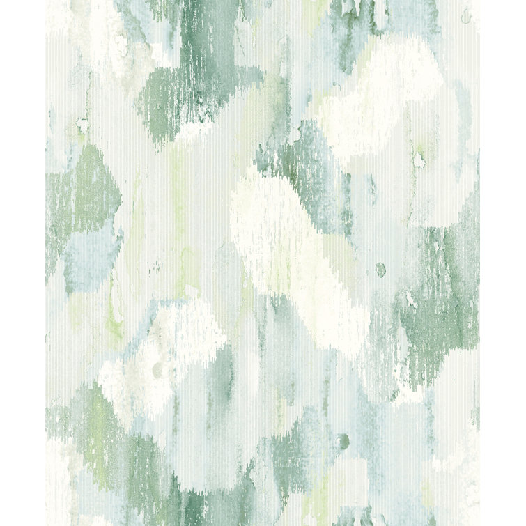 Mahi Green and White Abstract 3D Vinyl Wallpaper Roll