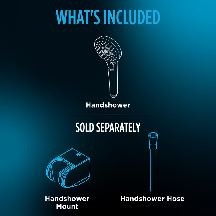 Polished Chrome 4 Inch Wall Mounted Handheld Shower Head with Five Spray Modes