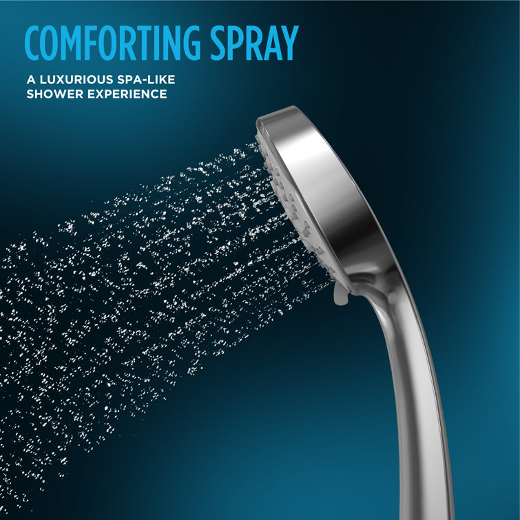 Polished Chrome 4 Inch Wall Mounted Handheld Shower Head with Five Spray Modes