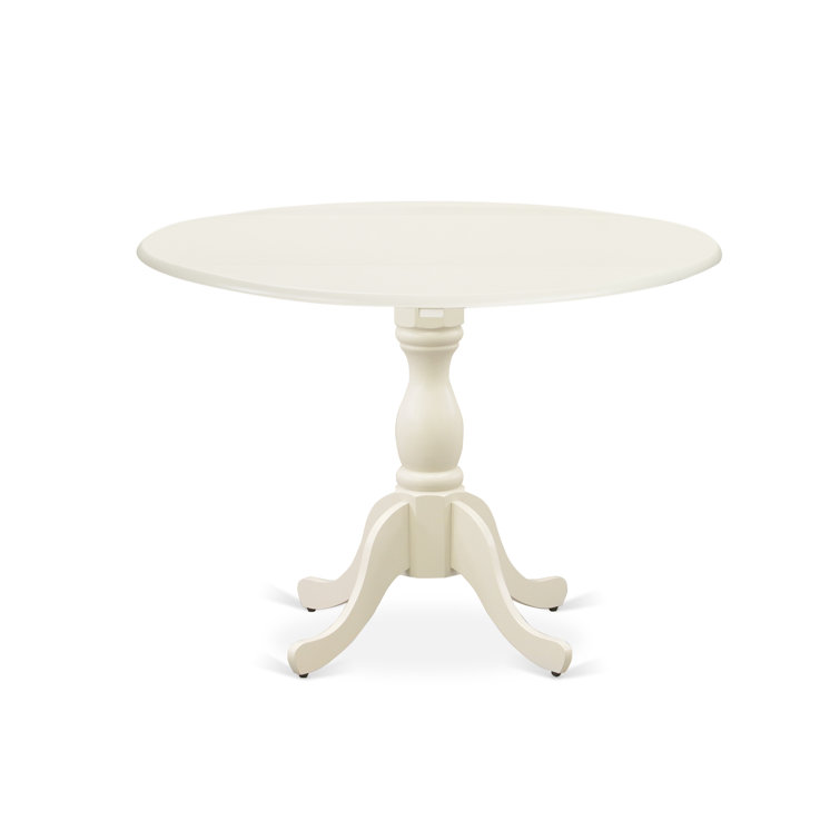 Linen White Pedestal Dining Set with Cream Chairs