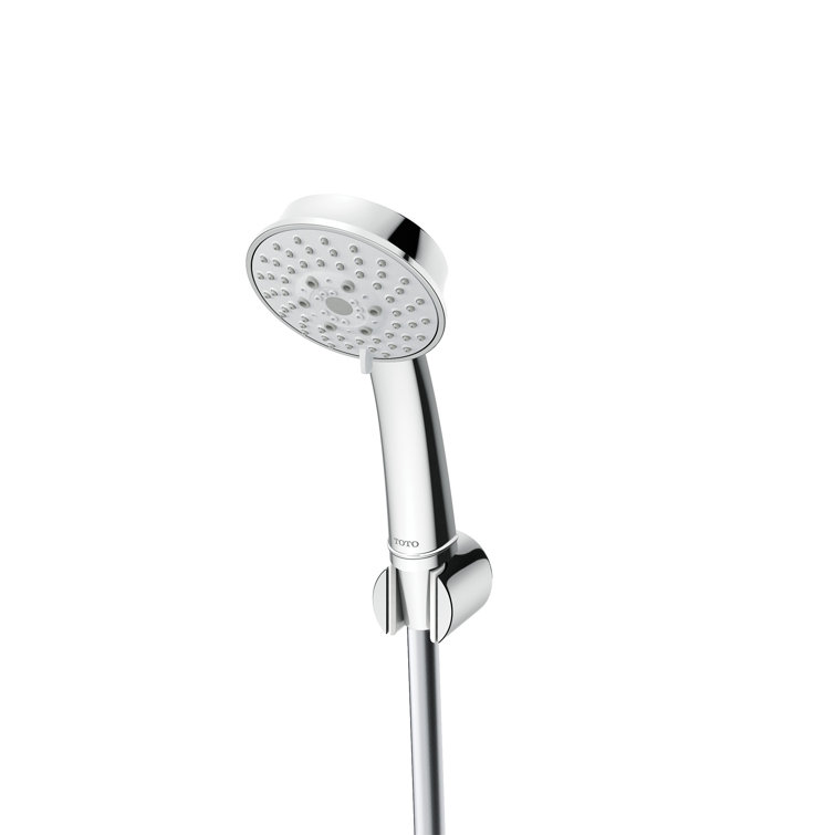 Polished Chrome 4 Inch Wall Mounted Handheld Shower Head with Five Spray Modes