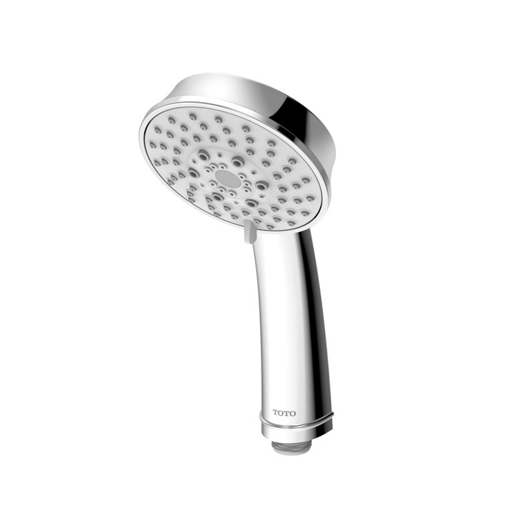 Polished Chrome 4 Inch Wall Mounted Handheld Shower Head with Five Spray Modes
